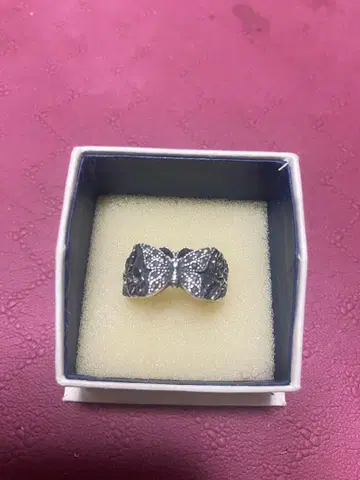 실버 925 나비 꽃 조각 실버 반지