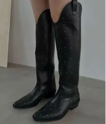 Ameri WESTERN STUDS LONG BOOTS 블랙 M 사이즈