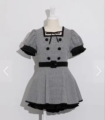 pium 프릴 도리 셋업 - 깅엄