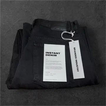 BRANDED 데님 팬츠 배기 블랙