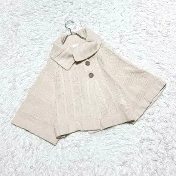 [ grove ] 니트 판초 (M) 빅 칼라 카라 부착 가디건 케이프