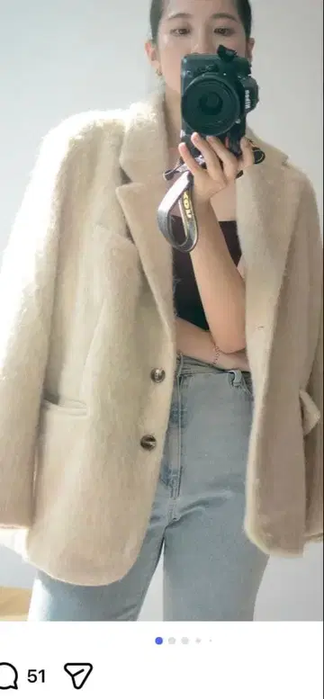 베이스먼트 온라인 모헤어 샤기 자켓 코트