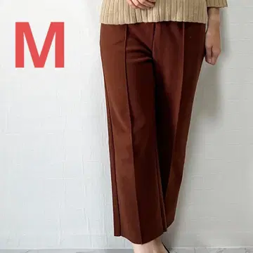 아름다운 실루엣 니트 팬츠 크롭 기장 모카 M 신축 출퇴근 가을/겨울