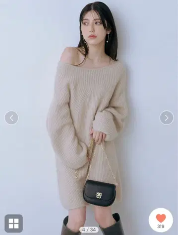 snidel 라쿤 미니 니트 원피스