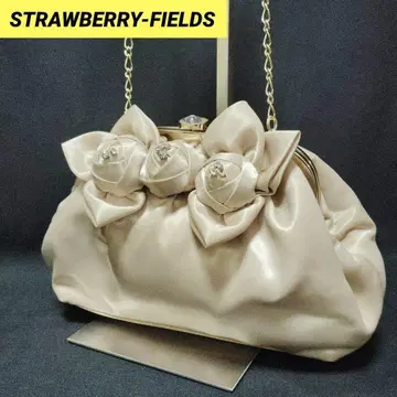 STRAWBERRY-FIELDS 파티 백 가마구치 꽃 장식 비쥬