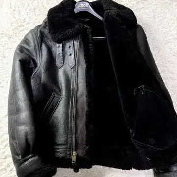 구하기 어려움/새상품급 쇼트 B-3 무스탕 자켓 가죽 자켓 블랙