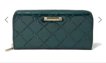 PINKY&DIANNE 코먼 에나멜 라운드 지퍼 장지갑 그린