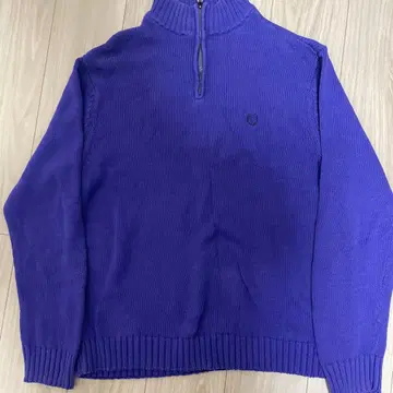 CHAPS 하프 지퍼 스웨터 XL 보라색