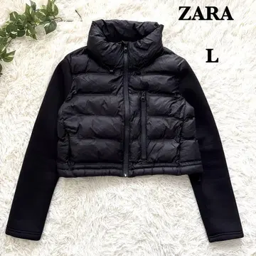 ZARA 대비 퍼프 자켓 쇼트 기장 드로 코드 블랙 L