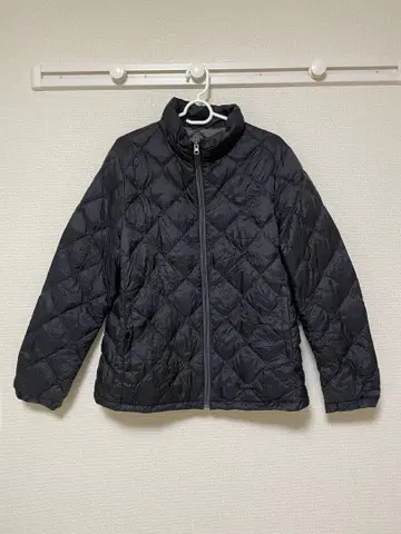 블랙 퀼팅 다운 자켓