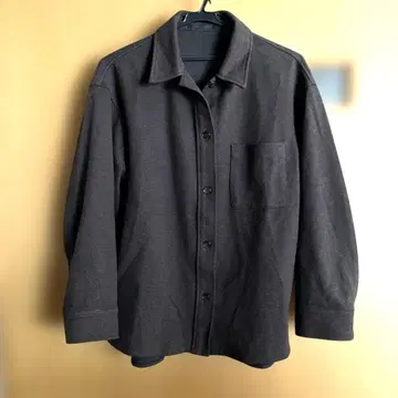 UNIQLO 브러쉬드 저지 셔츠 자켓 다크 브라운 M