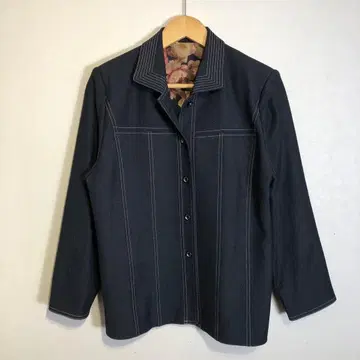 90s 레트로 안감 꽃무늬 스티치 자켓 구제 의류