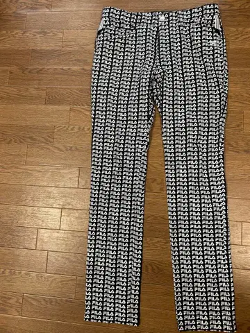 FILA 로고 프린트 슬림핏 팬츠 골프 남성용 골프웨어