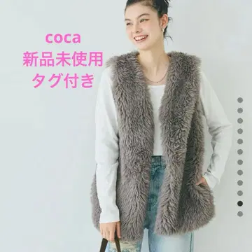 택 포함 새상품 coca 퍼 베스트 그레이