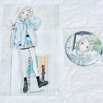 학원 아이돌 마스터 시노자와 히로 아크릴 스탠드 캔뱃지 2점 세트