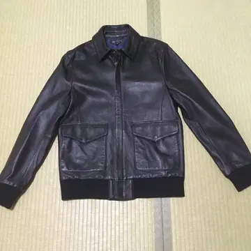 미사용 남성용 가죽 블루종