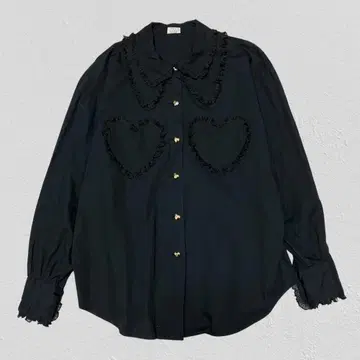 [ 레어/일본제 ] Phantts 빈티지 하트 버튼 프릴 블라우스 M