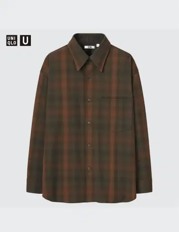 유니클로 U 헤비 플란넬 오버 사이즈 셔츠