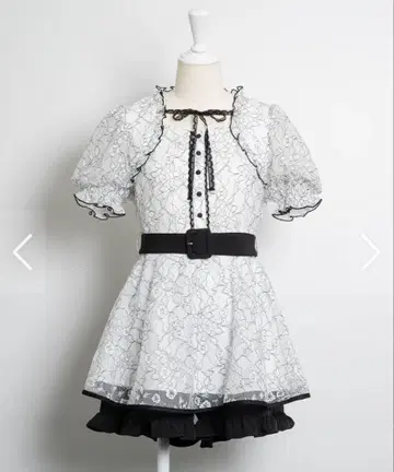 pium 레이스 케이프 프릴 셋업 - 화이트