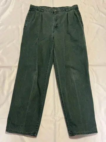 80s DOCKERS 빈티지 치노 팬츠 다크 그린 32 x 30