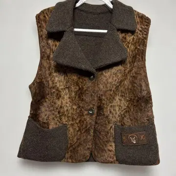 이타리야 브라운 플리스 니트 베스트 11호 사이즈 따뜻한 가을/겨울