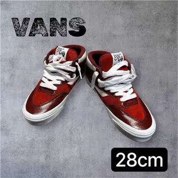 [ 익명 배송 ] VANS 하프캡 스니커즈 스웨이드 레드 화이트