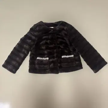 EMMA JAMES 브라운 퍼 자켓 사이즈 9