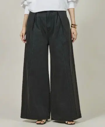 캘런솔로지 / 턱 와이드 데님 38 사이즈 블랙