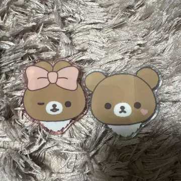 리라쿠지 G상 아크릴 배지 차이로이코구마 2개 세트
