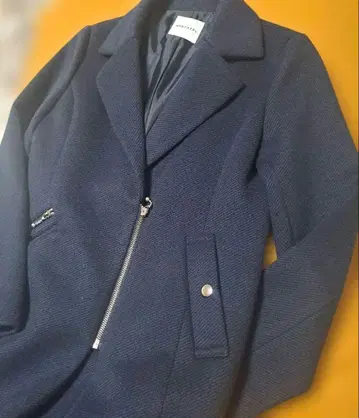 네이비 롱 코트