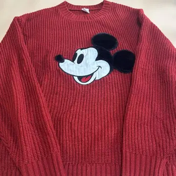 디즈니 미키마우스 스웨터 빨간색