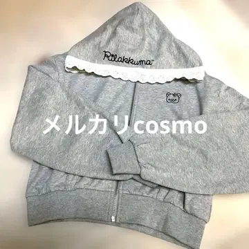 리락쿠마 코리락쿠마 레이스 지퍼 숏 후드티 SPINNS