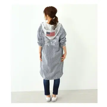 RODEO CROWNS WIDE BOWL 밀리터리 후드 셔츠 원피스