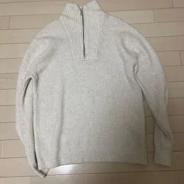ZARA 하이넥 지퍼 니트 L 크림