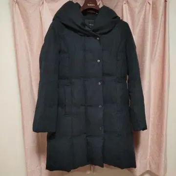 심리스 블랙 롱 다운 자켓 다운 80%