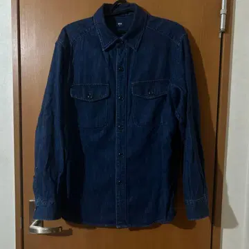 다크 네이비 데님 셔츠 긴팔 유니클로