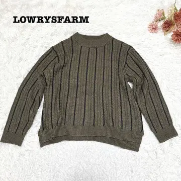 s.2178 [ 로리즈팜 ] 긴팔 니트 스트라이프 캐주얼 카키