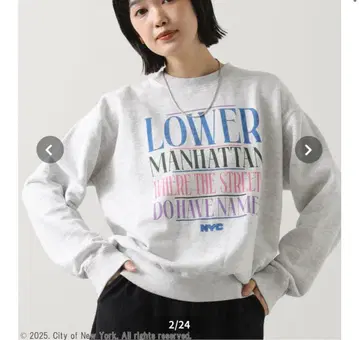 2025 가을/겨울 새상품 그레디 브릴리언트 NYC 컬러 로고 맨투맨