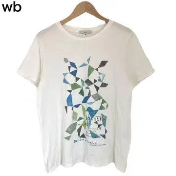 스콧 클럽 비기 we T셔츠 패턴 화이트 여성용 반팔 일본제