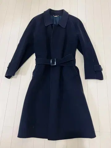 캐시미어 100% 체스터 코트 벨트 포함 (다크 네이비)