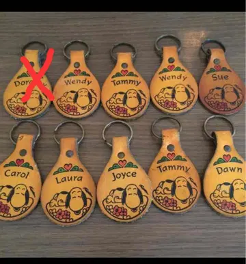 앤티크 스누피 가죽 키링