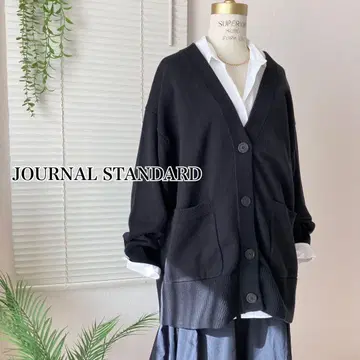 JOURNAL STANDARD 코튼 캐시미어 빅 가디건 블랙
