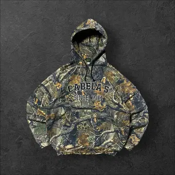 리얼트리 풀오버 후드티 L 카벨라스 칼리지 로고풍 헌팅 속기모