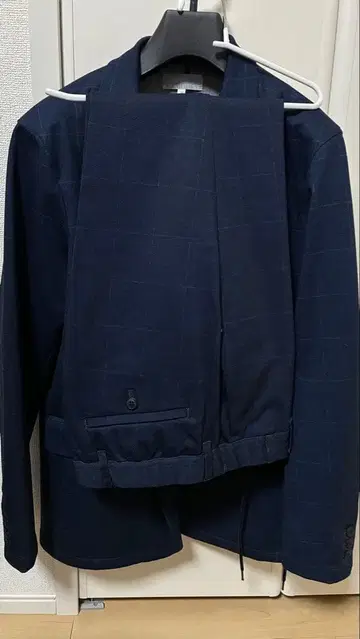 ABAHOUSE 네이비 체크 무늬 캐주얼 셋업 48