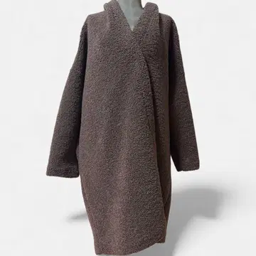 크라프트 스탠다드 푸들 보아 롱 코트 코쿤 실루엣 브라운