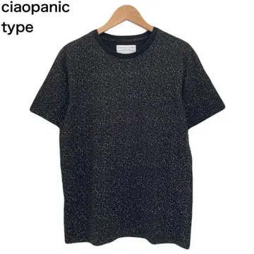 차오패닉 도트 프린트 링거풍 T셔츠 반팔 블랙 면 S