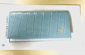 싱글 볼 구매 황궁동어원 한정판 크로커다일 소가죽 엠보 장지갑 스카이블루