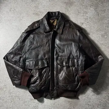 [ 90s ] G-1 A-2 플라이트 가죽 자켓 무스탕 옷깃 보아