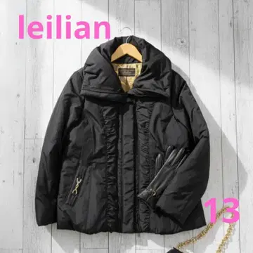 Leilian 울트라 웜 다운 자켓 옷깃 볼륨 빅 블랙