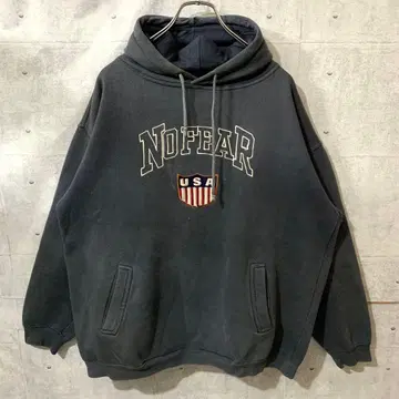 90s no fear 노피아 후드티 자수 B계 빈티지